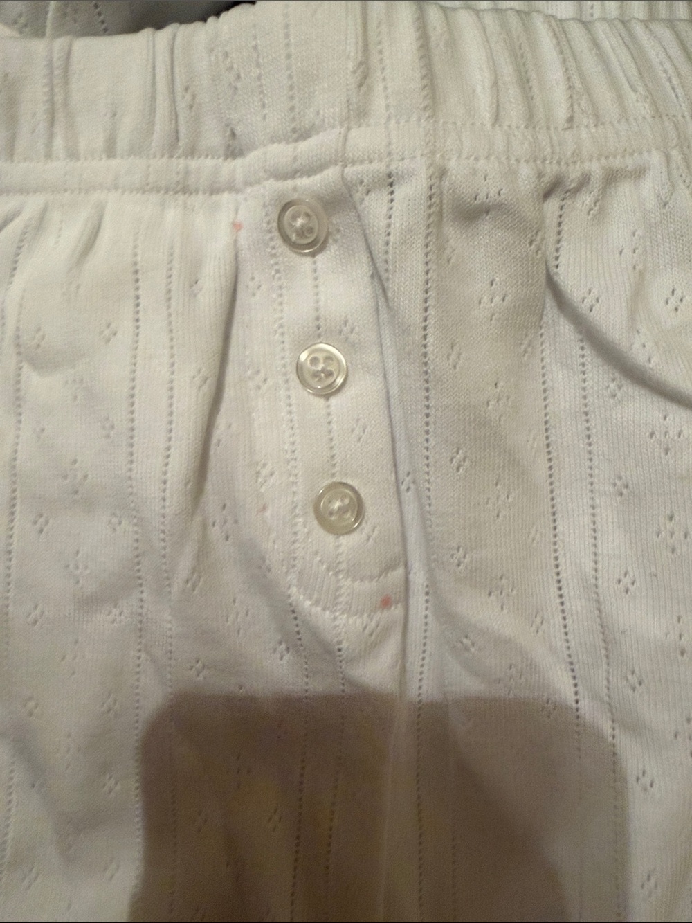 White Long-Sleeve Textured Knit Pajama Set Top and Bottom as it is in the pictur - Picture 5 of 5